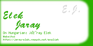elek jaray business card